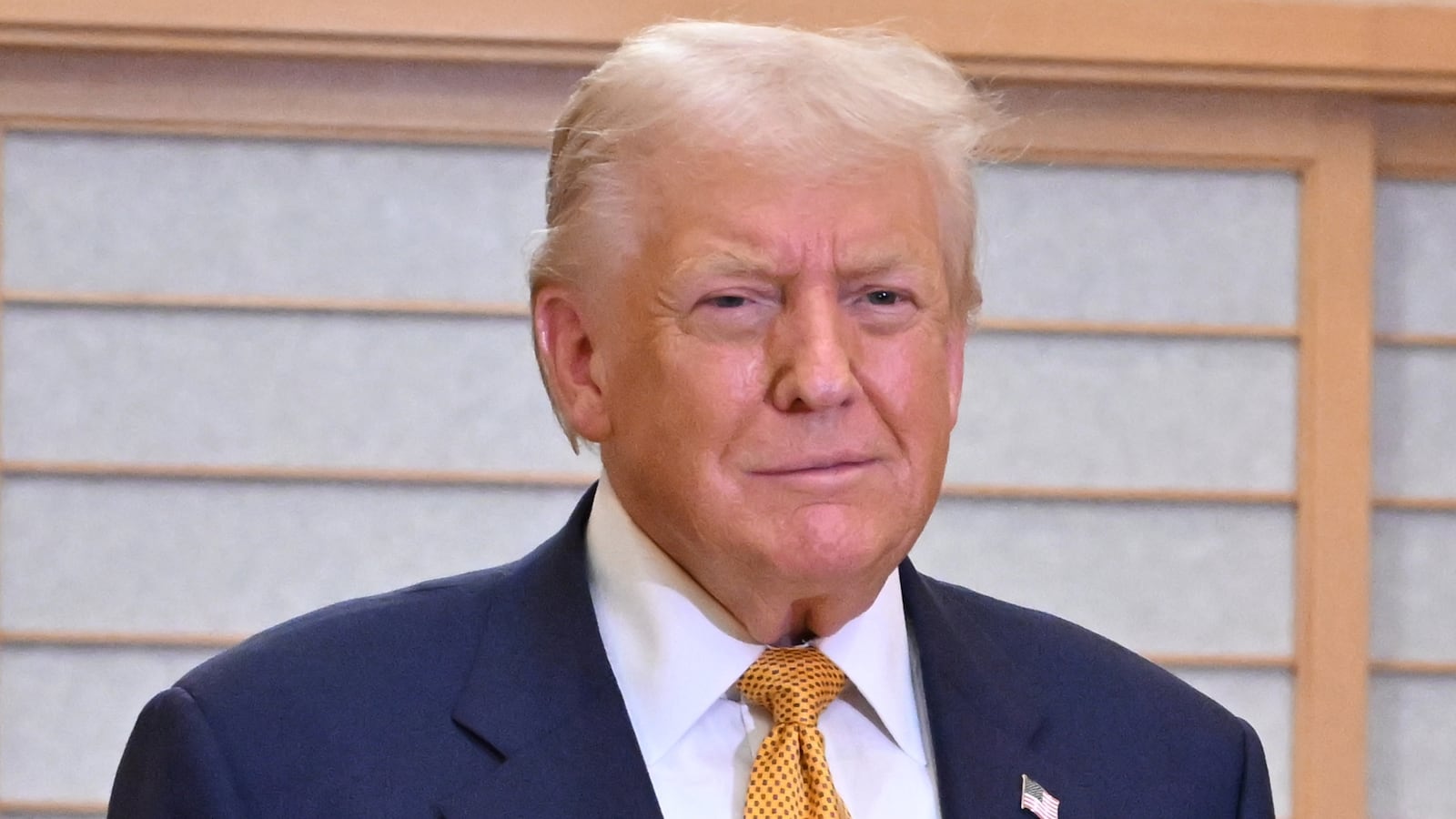 U.S. President Donald Trump poses for a photo with Japanese Emperor Naruhito at the Imperial Palace