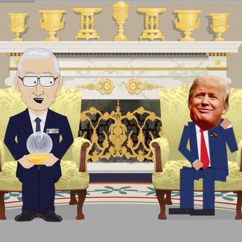 South Park, Tim Cook shown bribing Donald Trump