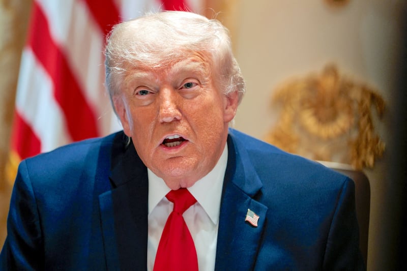U.S. President Donald Trump speaks during a cabinet meeting in the Cabinet Room at the White House, in Washington, D.C., U.S., May 27, 2026.