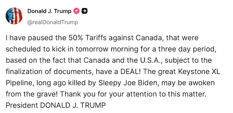 Donald Trump goes taco on Canada.