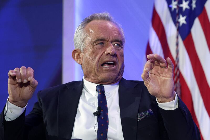 Secretary of Health and Human Services Robert F. Kennedy Jr. speaks during a discussion at The Official MAHA Summit at Waldorf Astoria Hotel on November 12, 2025 in Washington, DC.
