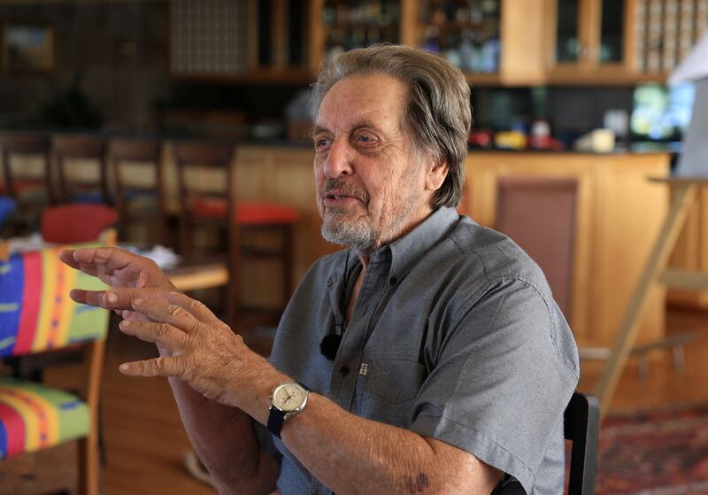 Errol Musk gestures as he speaks during an interview in Langebaan, Western Cape, South Africa February 4, 2025.