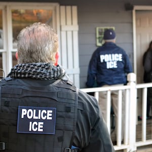 ATLANTA, GA - FEBRUARY 9: In this handout provided by U.S. Immigration and Customs Enforcement,  Foreign nationals were arrested this week during a targeted enforcement operation conducted by U.S. Immigration and Customs Enforcement (ICE) aimed at immigration fugitives, re-entrants and at-large criminal aliens February 9, 2017 in Atlanta, Georgia.  (Photo by Bryan Cox/U.S. Immigration and Customs Enforcement via Getty Images)