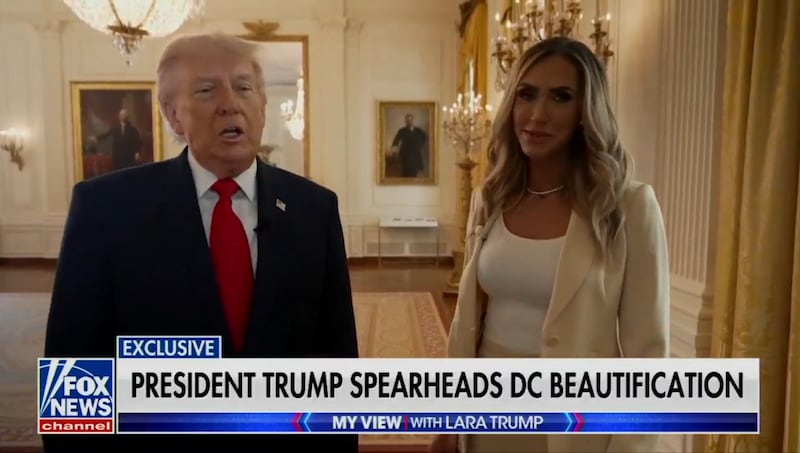 Donald and Lara Trump on Fox News.