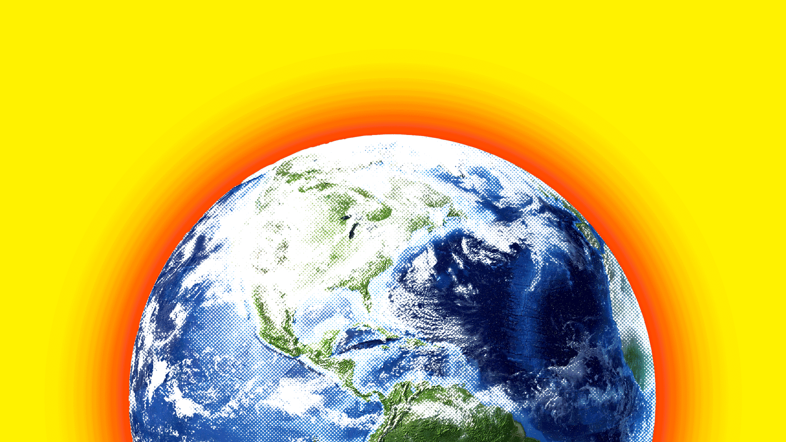 A gif of the Earth flashing with red