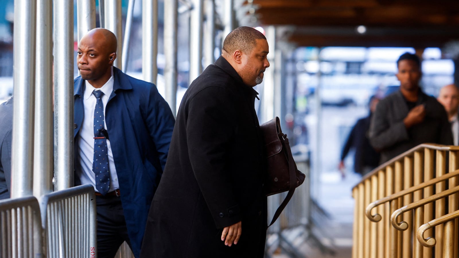Alvin Bragg arrives at his Manhattan office.