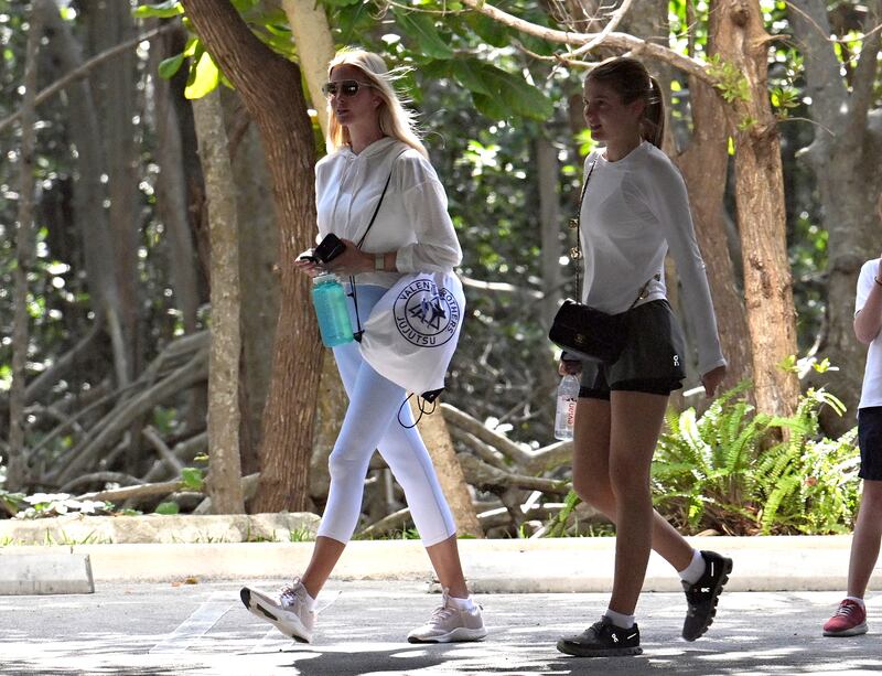 Ivanka Trump is gym attire seen taking her children to a Jiu-jitsu class.