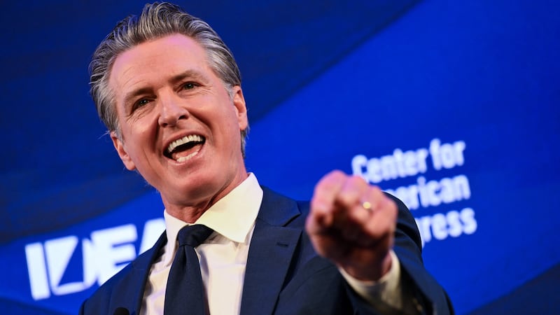 California Governor Gavin Newsom speaks at the Center for American Progress (CAP) IDEAS Conference.