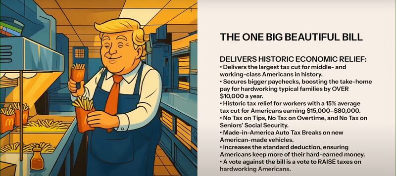 Still from livestream showing Trump making fries.