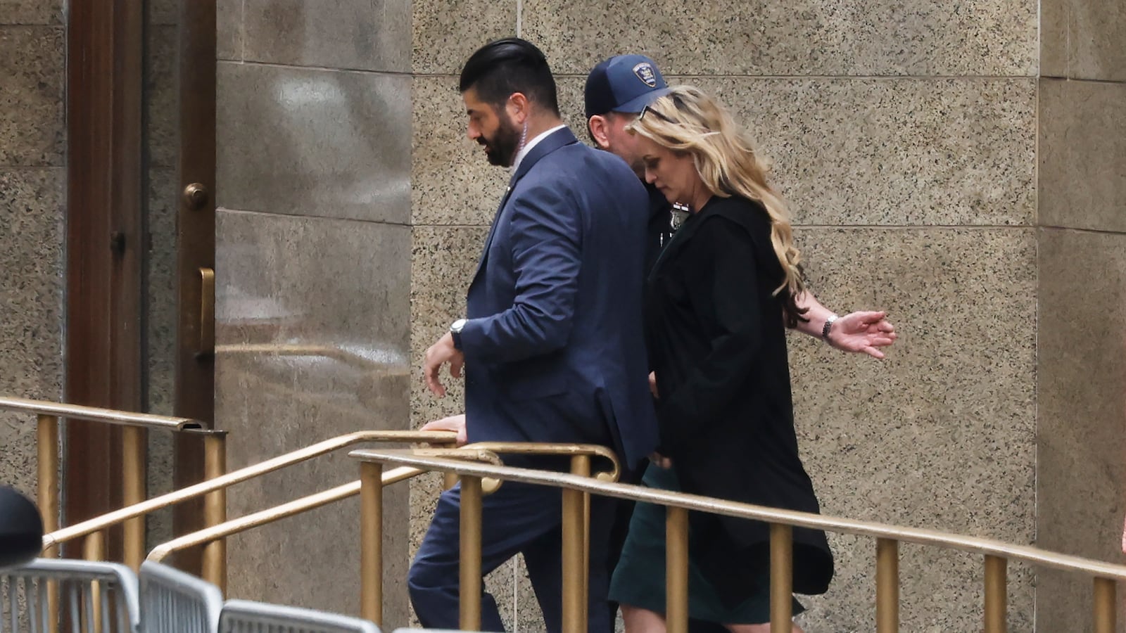 Stormy Daniels leaves Manhattan Criminal Court on May 09, 2024 in New York City.