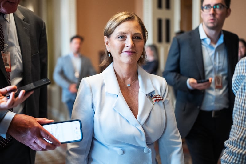 Sen. Darline Graham Nordone makes her way to a swearing in ceremony in the U.S. Capitol after she was sworn in on the Senate floor on Tuesday, July 14, 2026.