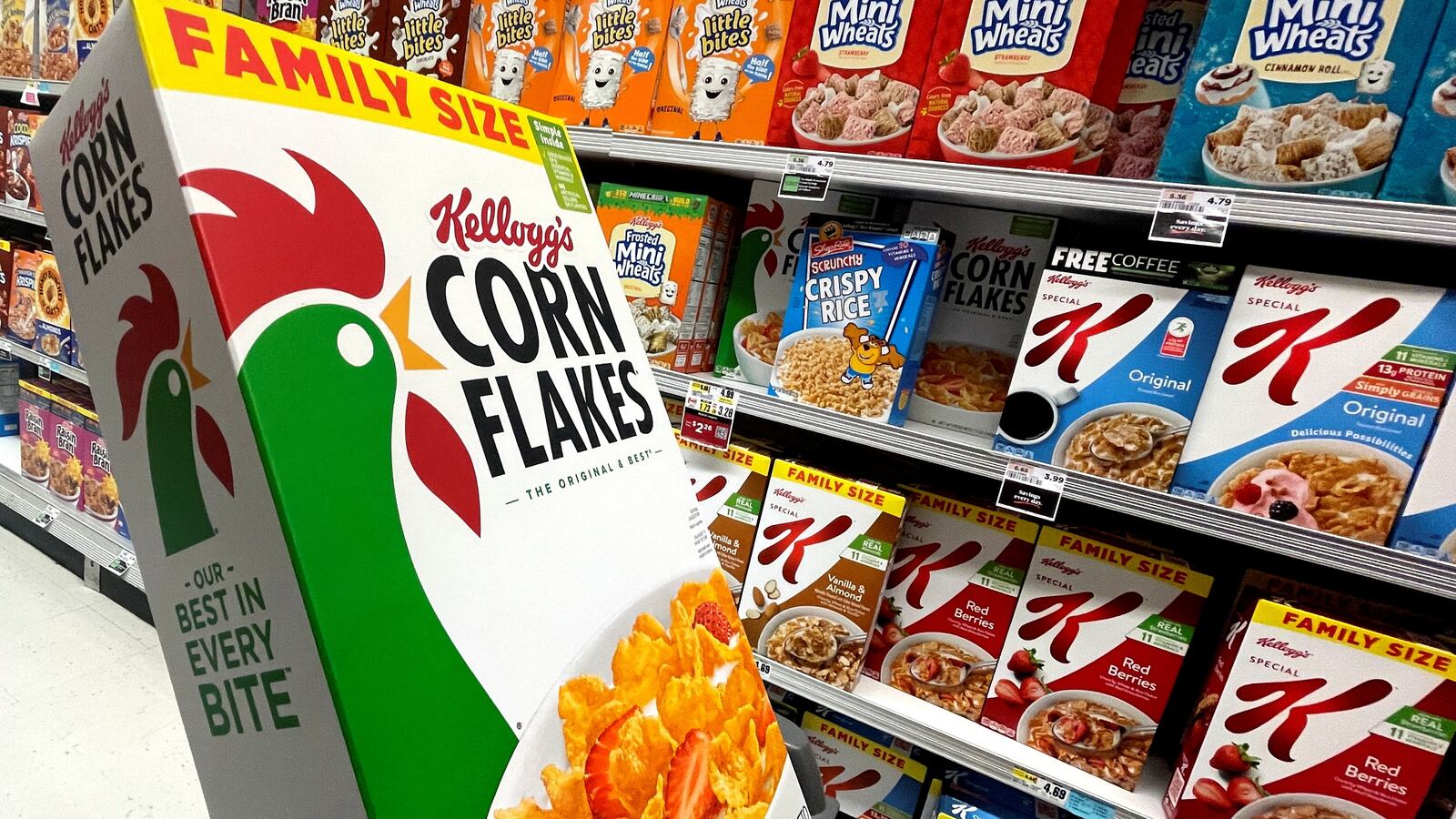 Kellogg's cold cereal products are pictured in a market in New York, U.S., June 21, 2022.
