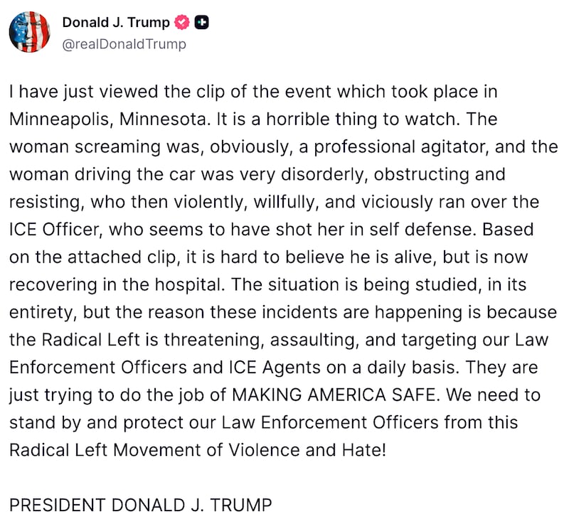 Donald Trump on Truth Social