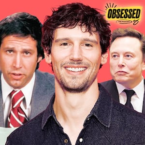 Chevy Chase, Cory Michael Smith, and Elon Musk for Obsessed.