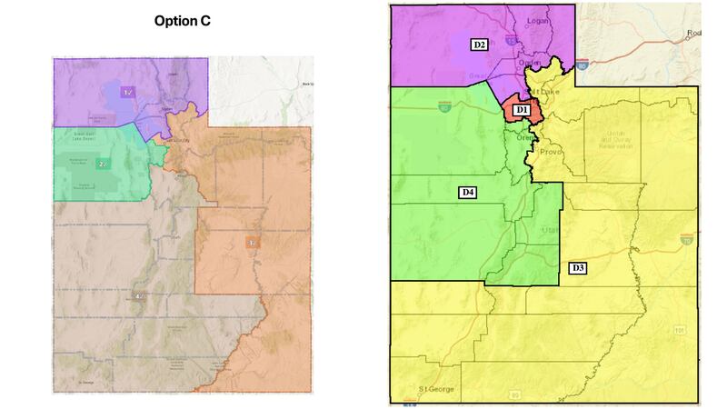Utah Legislature's Map C vs. Utah's new congressional map