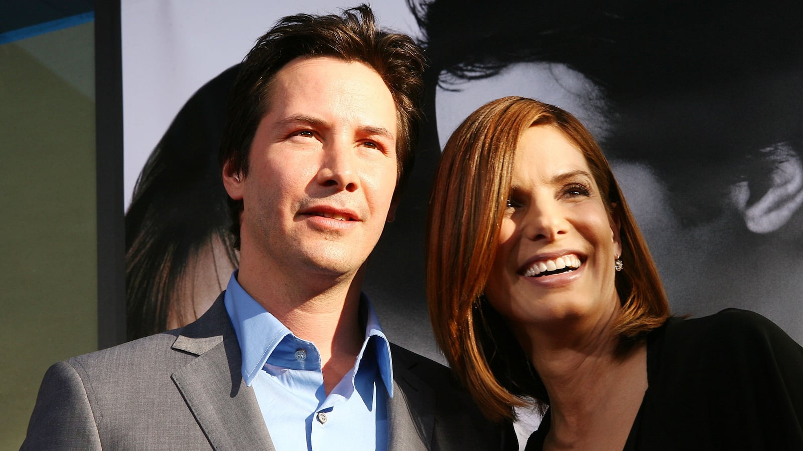 Actors Keanu Reeves and Sandra Bullock