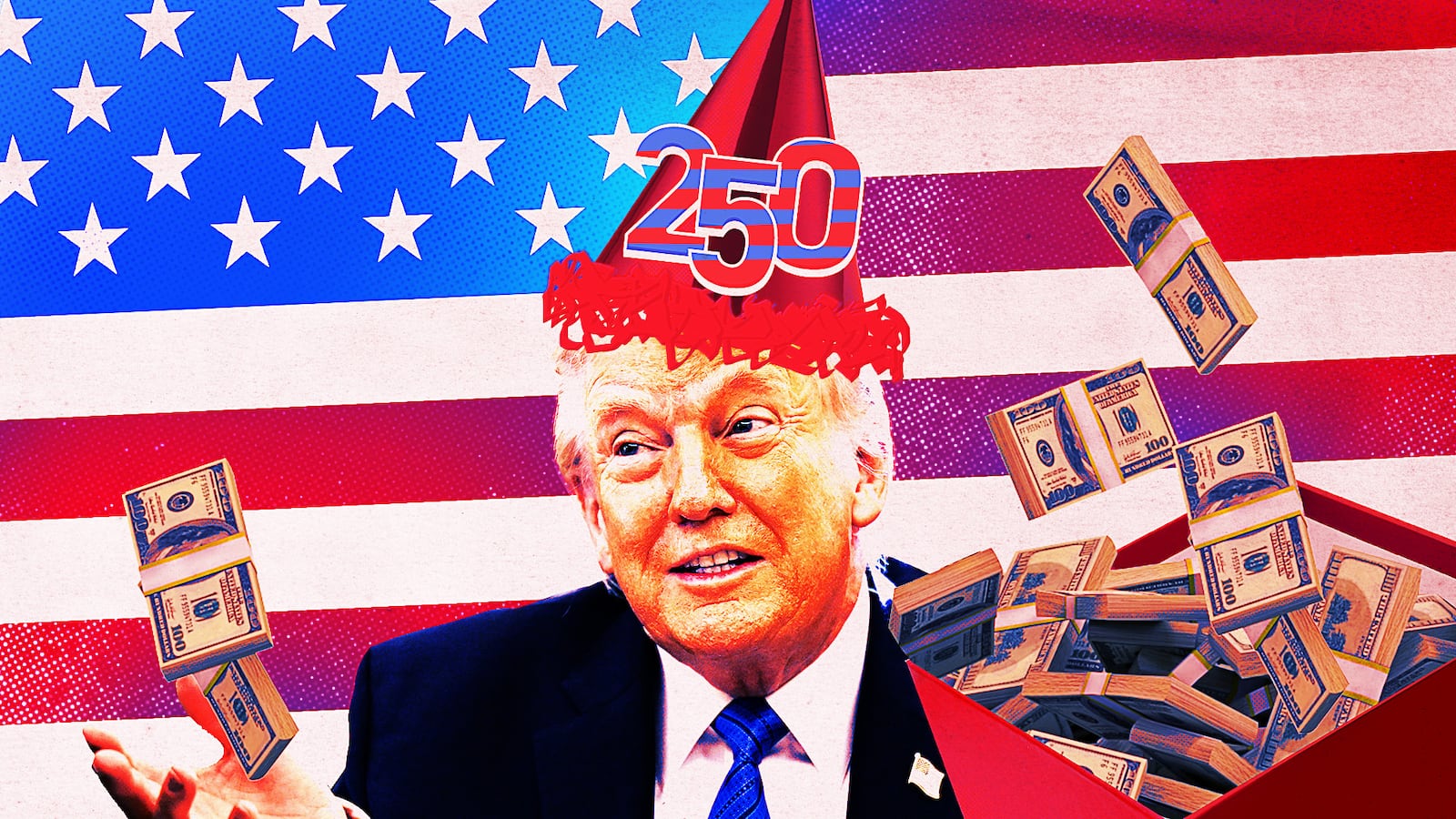 Donald Trump is begging companies for U.S. birthday party funds.