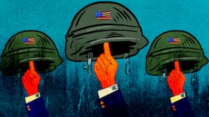 American troop, Donald Trump hand illustration