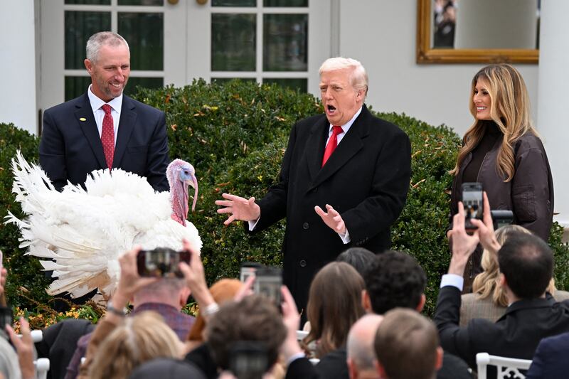 Donald Trump pardons Gobble the turkey