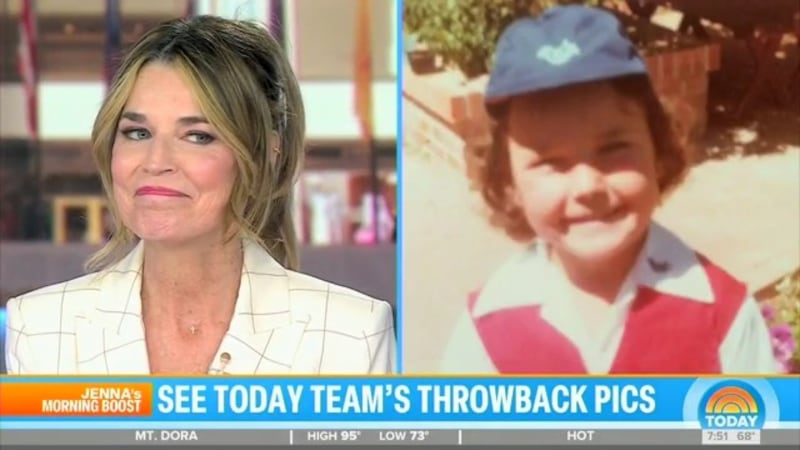 Guthrie appeared to be saddened when a childhood picture was pulled up.