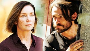 Julianne Nicholson and Thomas Doherty in Paradise.