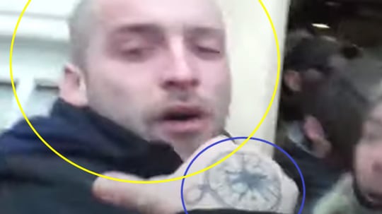 A picture of Curtis Logan Tate, known as known as #ShinyCircleTattoo, who was arrested in North Carolina on Thursday for allegedly assaulting police officers with a metal baton, a floor lamp, broken table leg, speaker box, and a shoe.