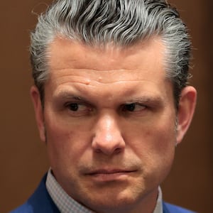 Pete Hegseth attends a Cabinet meeting at the White House on April 10, 2025 in Washington, DC.