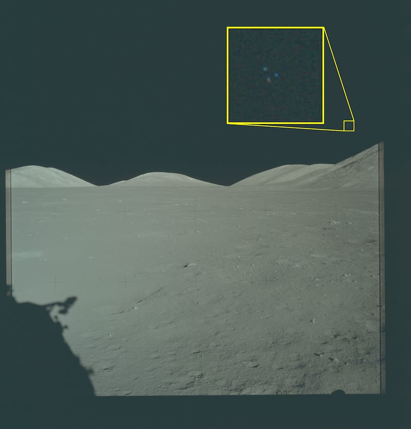 An image from the Apollo 17 mission in 1972 that shows three "dots" was included in the first batch of files related by the Pentagon.