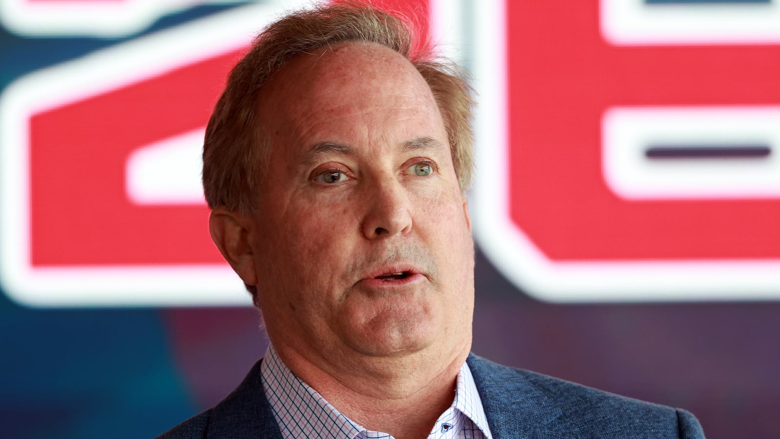 Texas Attorney General Ken Paxton campaigns as a Republican candidate for U.S. Senate at an event on February 28, 2026 in Fort Worth, Texas. Paxton will be running against Sen. John Cornyn (R-TX) and Rep Wesley Hunt (R-TX) for the Senate seat on the March 3rd primaries.