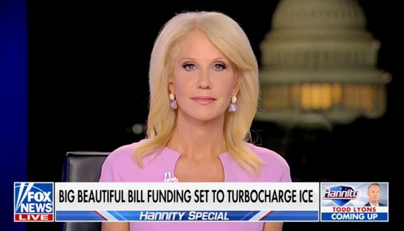 Kellyanne Conway shocked as Stephen Miller's battery runs out live on Fox News.