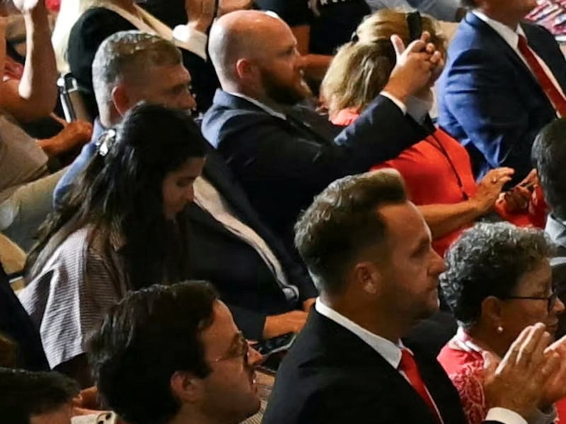 US Vice President JD Vance can't seem to capture the crowd's attention at the Koury Convention Center.