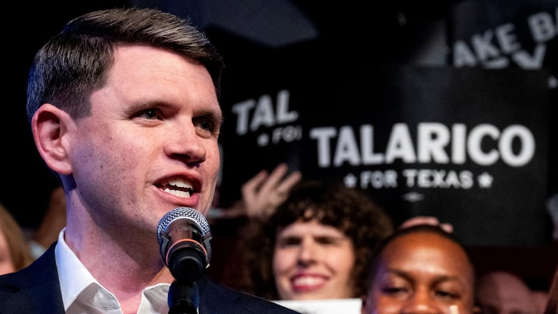 Democratic U.S. Senate candidate for Texas, James Talarico, speaks during his primary election night party in Austin, Texas, U.S., March 4, 2026.    REUTERS/Joel Angel Juarez     TPX IMAGES OF THE DAY