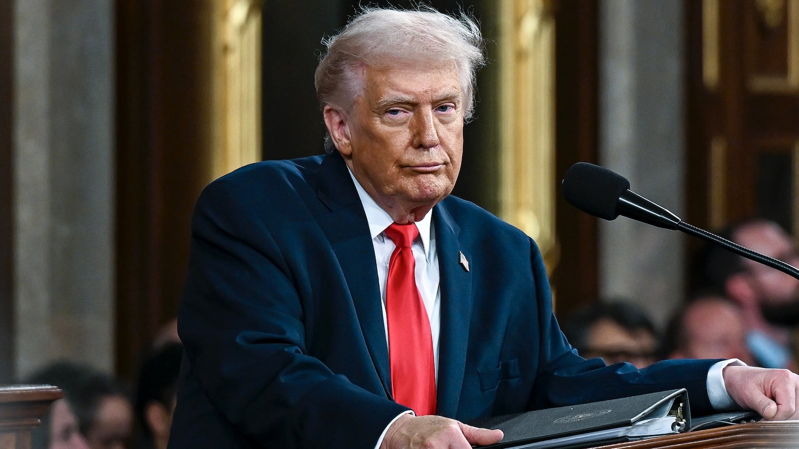 President Donald J. Trump delivers the first State of the Union address of his second term to a joint session of Congress in the House Chamber of the United States Capitol in Washington, D.C., on Tuesday, February 24, 2026. (Pool photo by Kenny Holston/The New York Times)