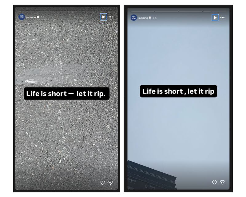 Jack Schlossberg's Instagram Stories posts relating to his sister, Tatiana Schlossberg's cancer diagnosis.
