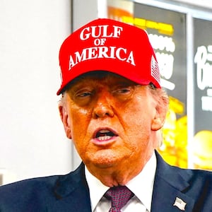President Donald Trump gestures during a visit to a Whataburger in Corpus Christi, Texas, U.S., February 27, 2026.