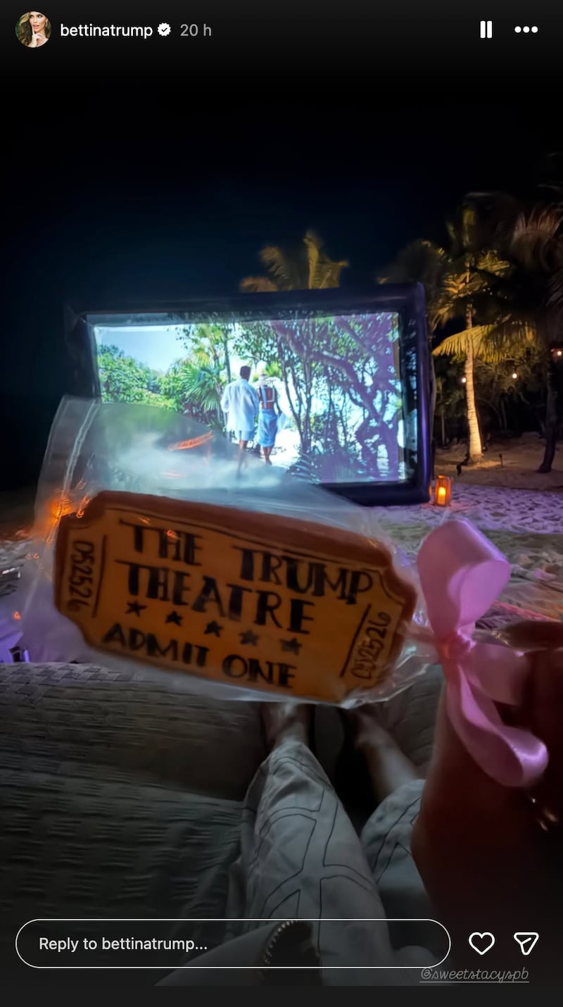“The Trump Theatre,” shown on Mrs. Trump’s Instagram story.