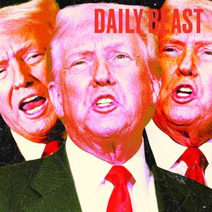 A photo illustration of Donald Trump podcast.