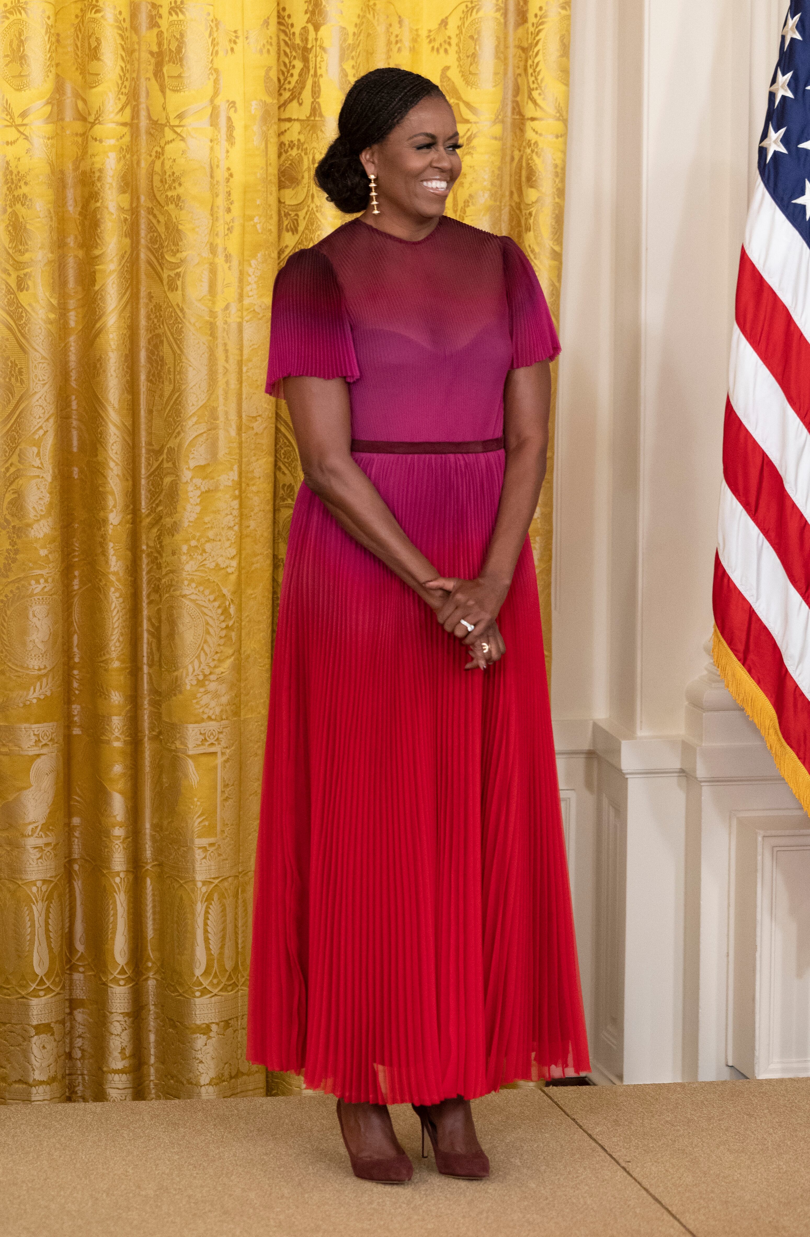 Michelle Obama at her portrait unveiling.