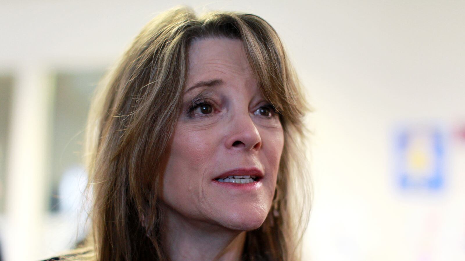 Marianne Williamson talks with child care advocates at the Nevada State Legislature in Carson City, Nevada, March 14, 2019.