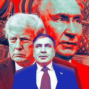 Mikheil Saakashvili, Donald Trump and Vladimir Putin