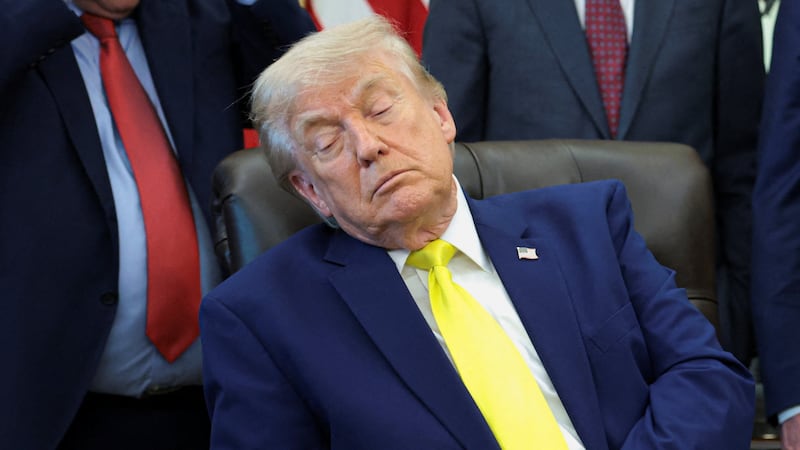 Donald Trump listens as U.S. Environmental Protection Agency (EPA) Administrator Lee Zeldin delivers remarks to reporters in the Oval Office at the White House in Washington, D.C., U.S., June 4, 2026.