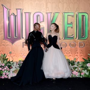 NEW YORK, NEW YORK - NOVEMBER 17: (L-R) Cynthia Erivo and Ariana Grande attend as Universal Pictures proudly presents the WICKED FOR GOOD US Premiere on November 17, 2025 in New York City.