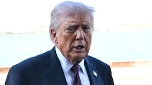 Secretary of Energy Chris Wright and President Donald Trump depart after a briefing on energy at the Port of Corpus Christi in Corpus Christi, Texas on February 27, 2026.