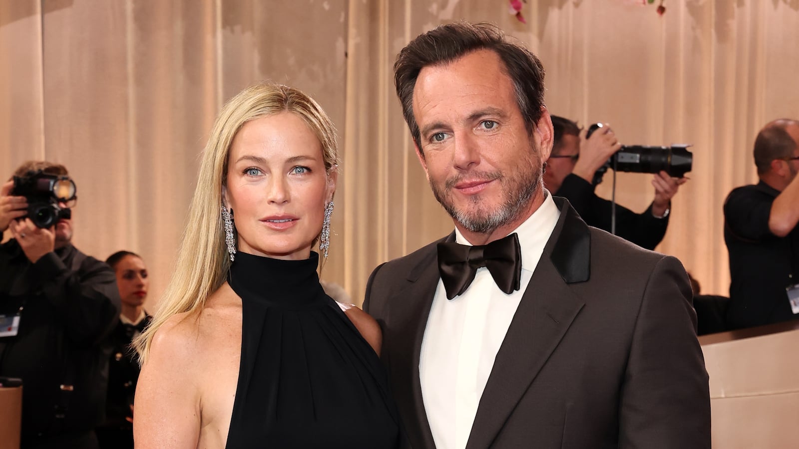 Carolyn Murphy and Will Arnett attend the 83rd Annual Golden Globe Awards at The Beverly Hilton on January 11, 2026 in Beverly Hills, California.