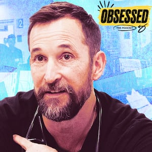 A photo illustration of Noah Wylie in The Pitt for the Obsessed podcast.