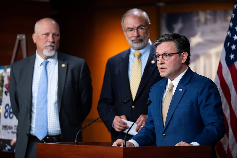 Speaker Mike Johnson said President Donald Trump "uses social media to make a point" after the president posted an AI video of him dumping on American protesters.