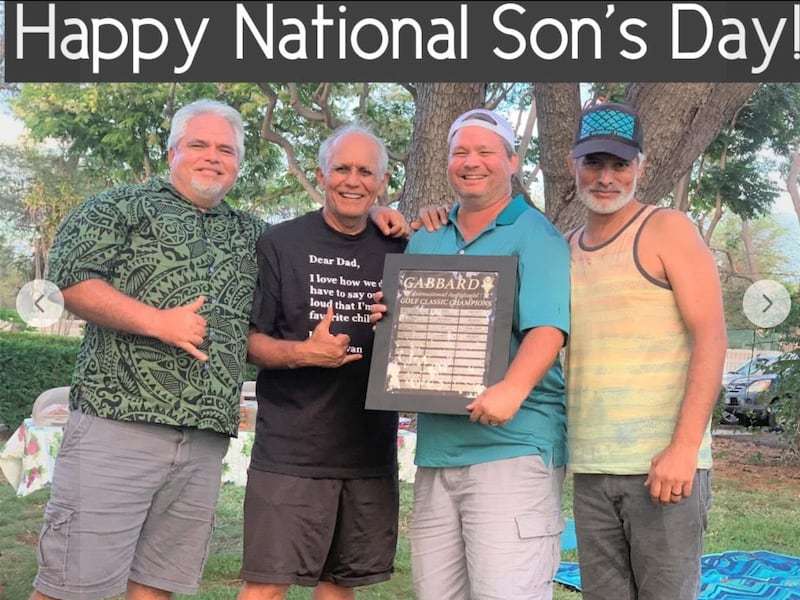 Hawaii State Sen. Mike Gabbard shared this family photo on National Son's Day.