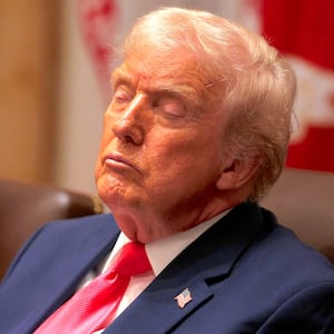 President Donald Trump attends a meeting of his Cabinet alongside (L-R) U.S. Interior Secretary Doug Burgum, U.S. Secretary of State Marco Rubio and U.S. Secretary of War Pete Hegseth in the Cabinet Room of the White House on December 02, 2025 in Washington, DC.