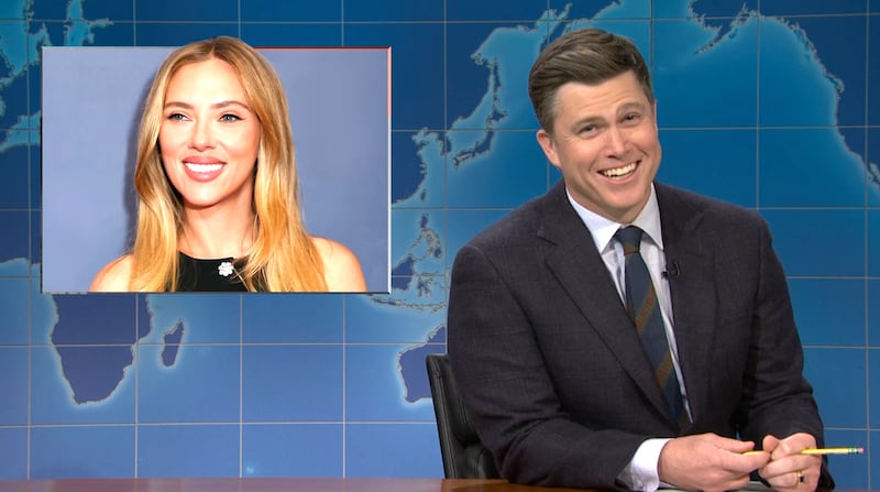 SNL, Colin Jost talking about Scarlett Johansson
