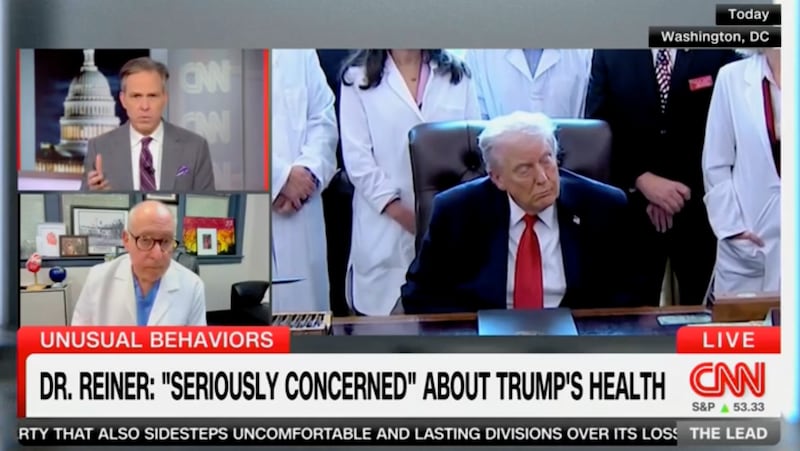 Jake Tapper and Dr Jonathan Reiner on CNN discussing Trump's health.